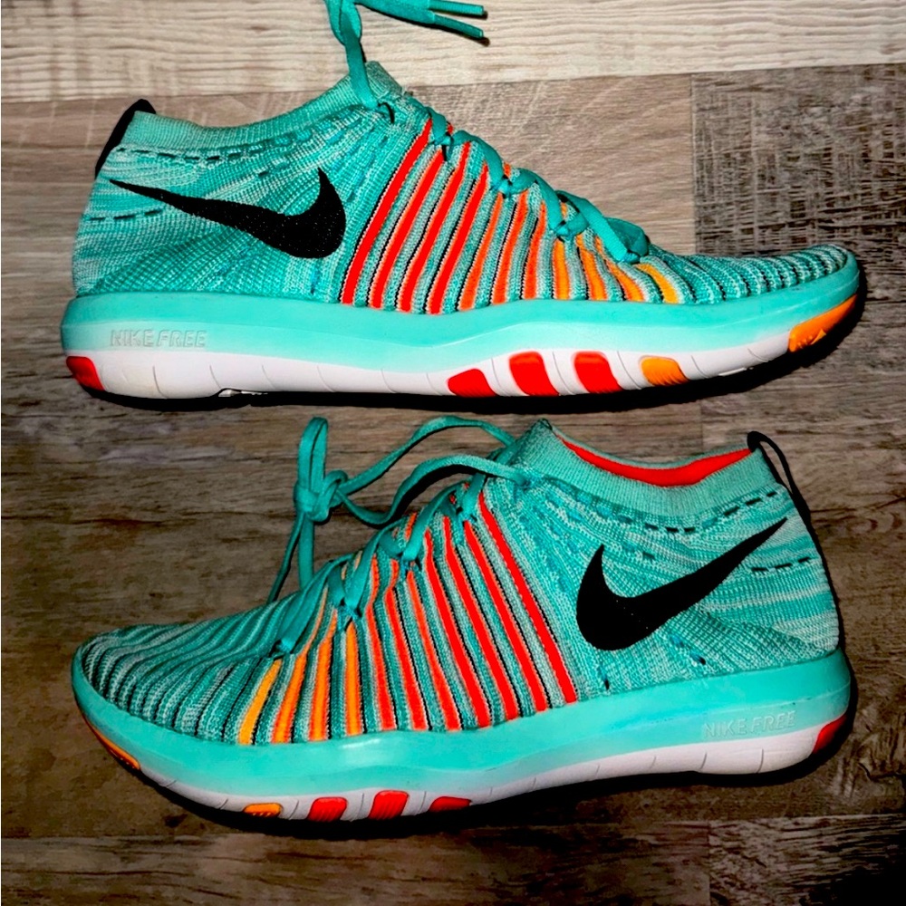 Women’s Nike Free Flyknit Orange Blue